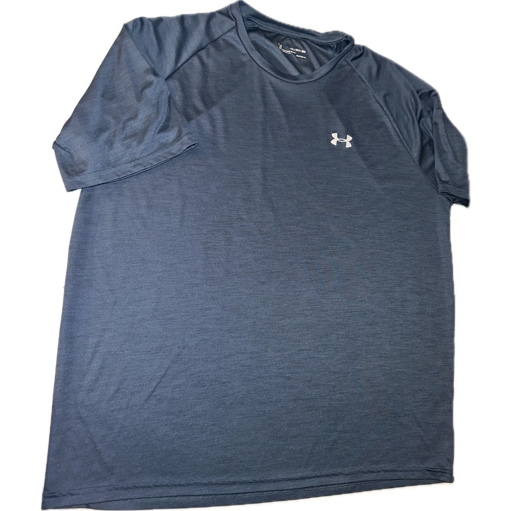 Men's‎ Under Armour Size 3XL Blue Loose HeatGear Short Sleeve Shirt Athletic